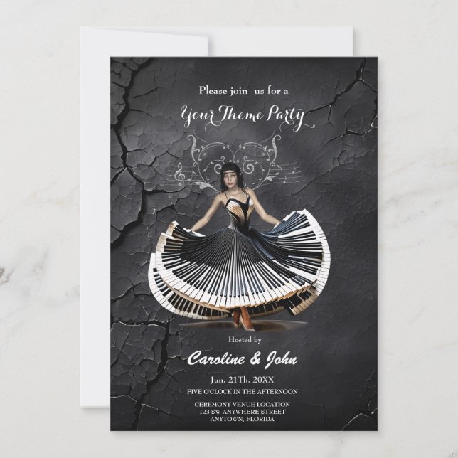 Invitación Mujer bailarina elegante (Anverso)