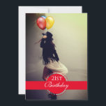Invitación Mujer Boho en globos Gorras Fiesta de cumpleaños 2<br><div class="desc">Una elegante y única mujer de boho con chaqueta de gorra y boho con globos,  invitación a la fiesta de cumpleaños número 21. Para el individualista que le gusta destacar. Puedes usar esta imagen o borrar la imagen y los globos y subir tu propia foto.</div>
