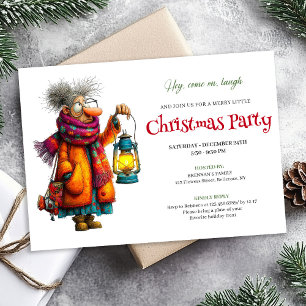 Invitación Mujer Cómica Divertida Navidad Editable 