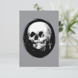 Invitación Mujer con reflejo de cráneo de Halloween en el esp