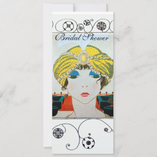 INVITACIÓN MUJER CON TURBANTE AMARILLO ORIENTAL DESPEDIDA DE