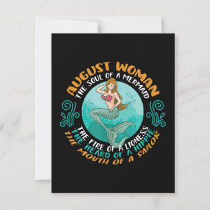 Invitación Mujer de agosto Alma de sirena Leo Zodiac Cumpleañ