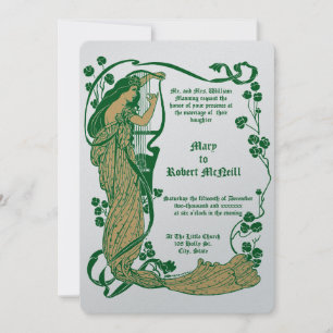 Invitación Mujer de Art Nouveau y duro Boda de Rosas