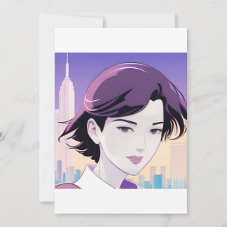 Invitación Mujer de belleza al estilo neoyorquino