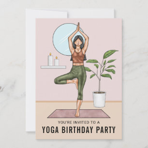 Invitación Mujer de ejercicio de postura de árbol Fiesta de c