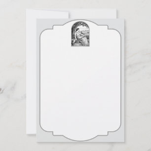 Invitación Mujer de época Art Nouveau leyendo bajo un árbol