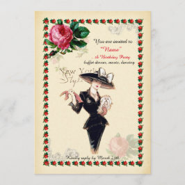 Invitación Mujer de la fiesta de cumpleaños cualquier edad,