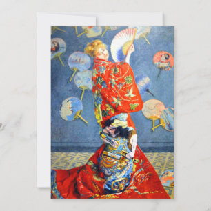 Invitación Mujer de Monet con traje japonés