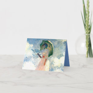 Invitación Mujer de Monet con un Paraguas de frente a la Izqu