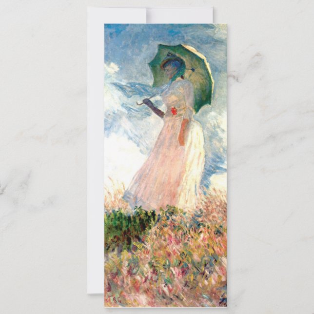 Invitación Mujer de Monet con un Paraguas Frente a la Izquier (Anverso)