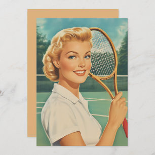 Invitación Mujer de tenis Ilustracion de la revista de los añ