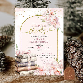 Invitación Mujer del libro de cuentos Peonía Rosa Cumpleaños 
