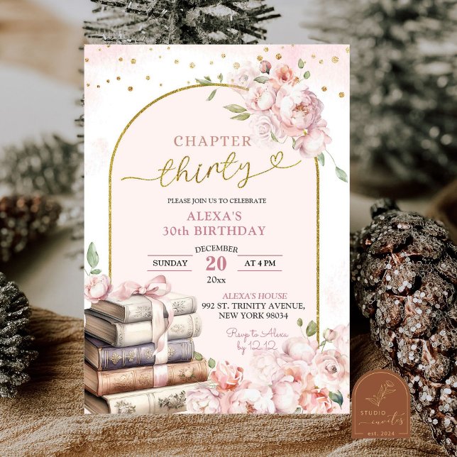 Invitación Mujer del libro de cuentos Peonía Rosa Cumpleaños  (Subido por el creador)