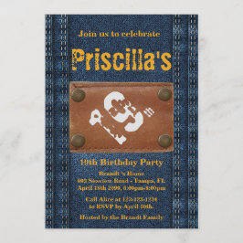 Invitación Mujer del partido del cumpleaños 19, cualquier eda