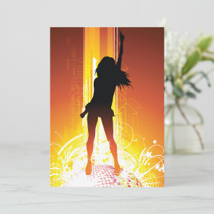 Invitación Mujer disco de oro