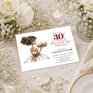 Invitación Mujer Divertida Cumpleaños 30 Aniversario Fiesta B