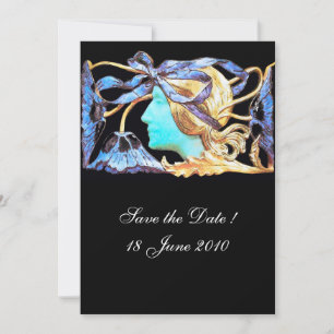 INVITACIÓN MUJER ELEGANTE BELLEZA JOYA /SEÑORA, LAZO AZUL, FL
