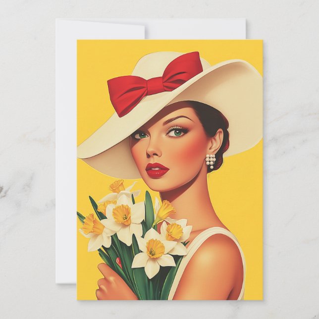 Invitación Mujer elegante con pañuelos (Anverso)