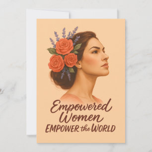 Invitación Mujer empoderada con flores