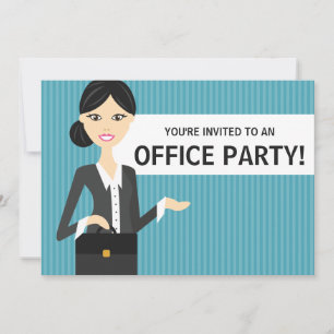 Invitación Mujer empresaria educada con Fiesta de oficina de 