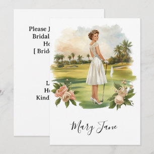 Invitación Mujer golfista en campo de golf Nupcial