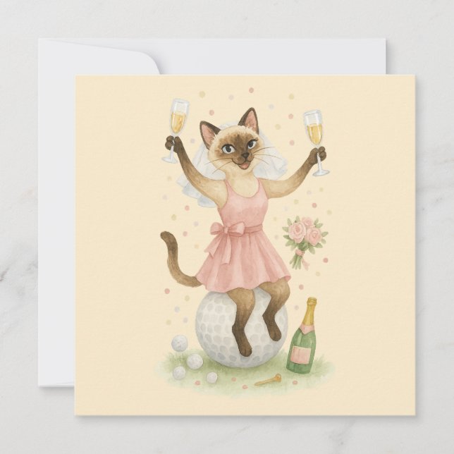 Invitación Mujer golfista Save the Date Novia Despedida de so (Anverso)