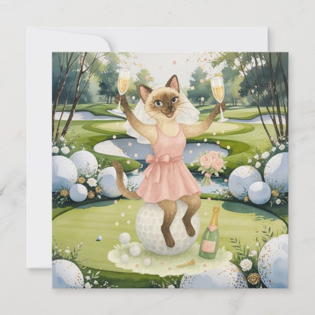 Invitación Mujer golfista Save the Date Novia Despedida de so (Anverso)