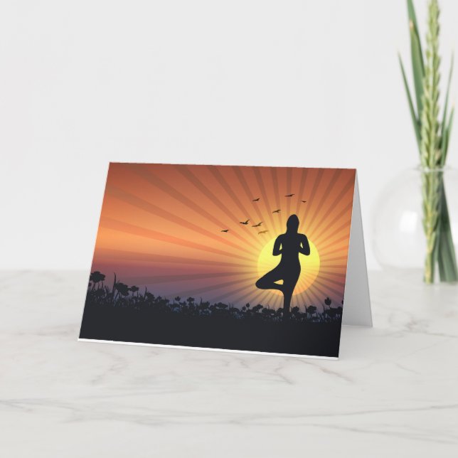 Invitación Mujer haciendo yoga (Anverso)