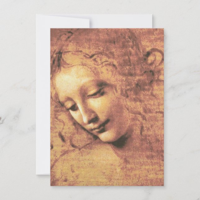 Invitación Mujer hermosa de Leonardo da Vinci (Anverso)