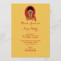 Mujer hindú en un Fiesta genérico de Namaste Pose