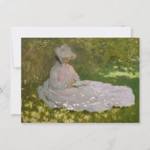 Invitación Mujer leyendo el Monet de Springtime