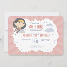 Invitación Mujer Maravilla | Primer cumpleaños de Super Hero