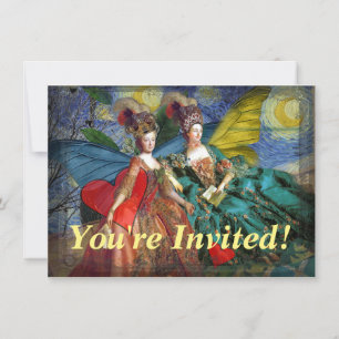 Invitación Mujer Mariposa Caprichosa Géminis Gótica Clásica