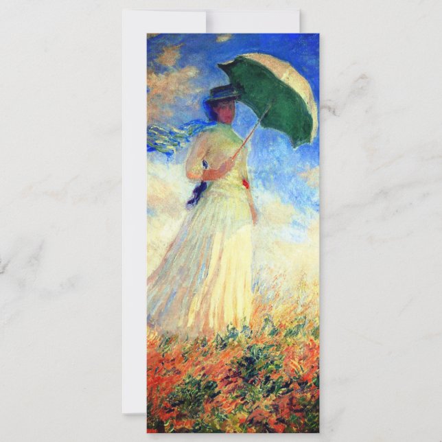Invitación Mujer Monet con una sombrilla a la derecha (Anverso)