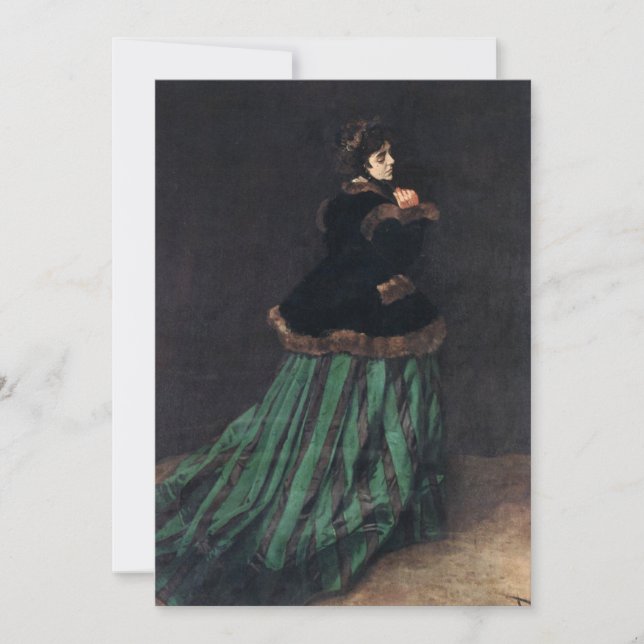 Invitación Mujer Monet con vestido verde (Anverso)