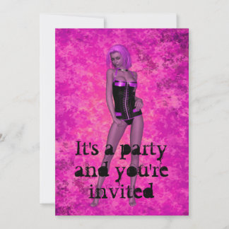 Invitación Mujer punk rave