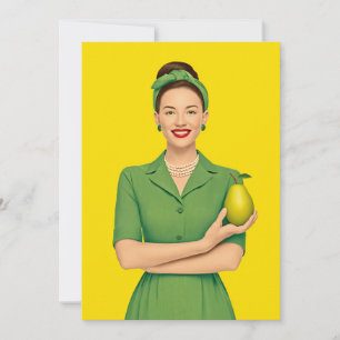 Invitación Mujer retro con piedad