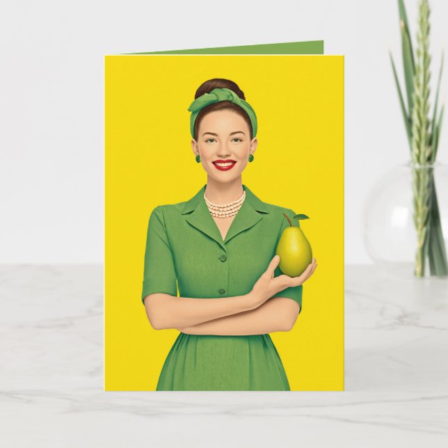 Invitación Mujer retro con piedad (Anverso)