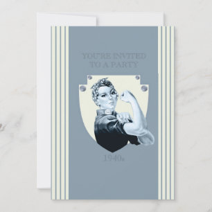 Invitación Mujer retro patriótica de los años 1940
