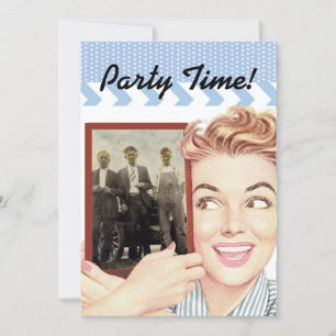 Invitación Mujer retro sosteniendo una foto