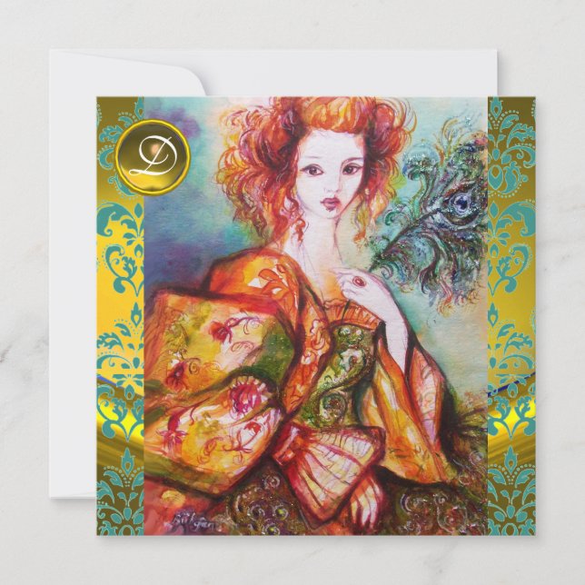 INVITACIÓN MUJER ROMÁNTICA CON PELO DE PELO DE PELO DE PELO D (Anverso)