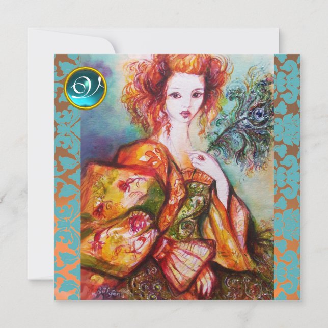 INVITACIÓN MUJER ROMÁNTICA CON PELO DE PELO DE PELO DE PELO D (Anverso)