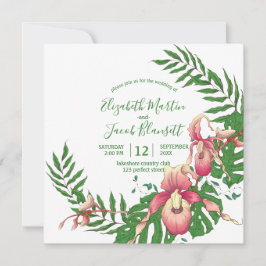 Invitación Mujer rosa y amarilla Deslizador Orquídea Boda de 