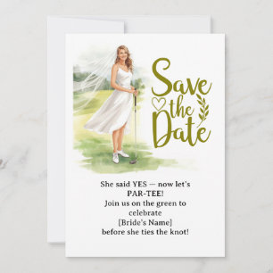 Invitación Mujer Soltera de Golf Está Jugando Golf 