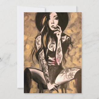 Invitación Mujer Tatuada en Oro