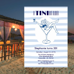 Invitación Mujer Un Poco Mayor Tema Martini Cumpleaños 30