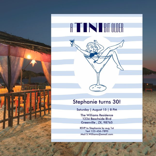 Invitación Mujer Un Poco Mayor Tema Martini Cumpleaños 30 (Subido por el creador)
