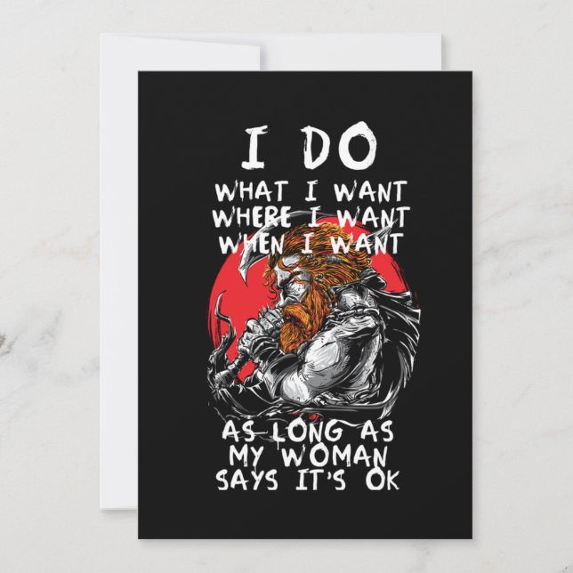 Invitación Mujer vikinesa nórdica regalo de Noruega de guerre (Anverso)