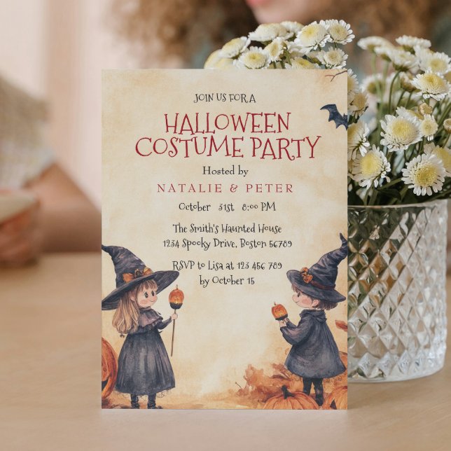 Invitación Mujer Y Chica Fiesta De Disfraces De Halloween (Subido por el creador)