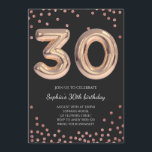Invitación Mujeres 30 años Treinta Rosas de oro elegante<br><div class="desc">Mujeres 30 años Treinta Rosas de oro elegante</div>